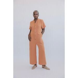 Kordal Everyday Joanna Wide Leg Jumpsuit Sustainable Organic Cotton Peach Medium